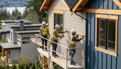 Vinyl siding installation by Seattle, WA siding contractor for home exterior protection