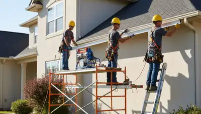 Seattle seamless gutter installation protecting a home from heavy rain, WA siding and exterior service