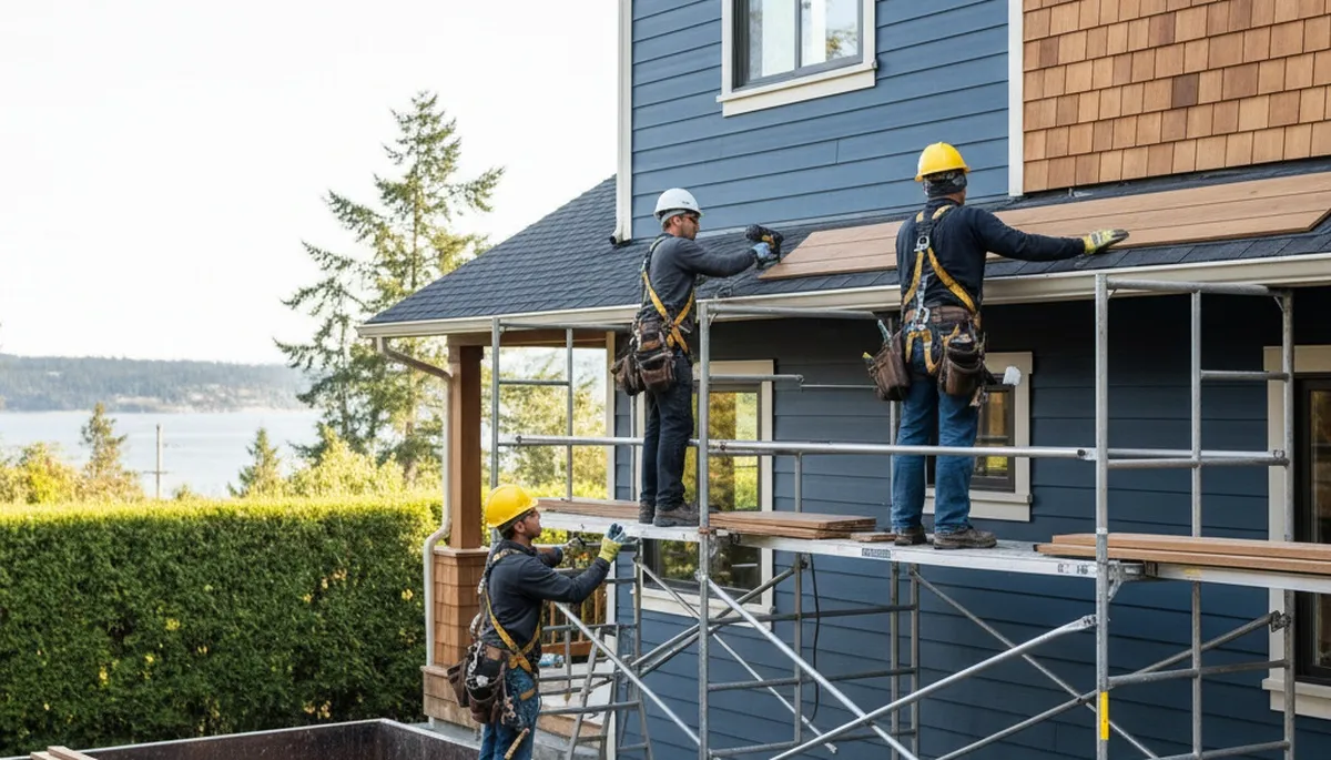 Vinyl siding installation in Seattle, WA by a professional siding contractor
