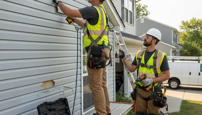 Seattle, WA vinyl siding repair for cracked and warped panels on a home exterior